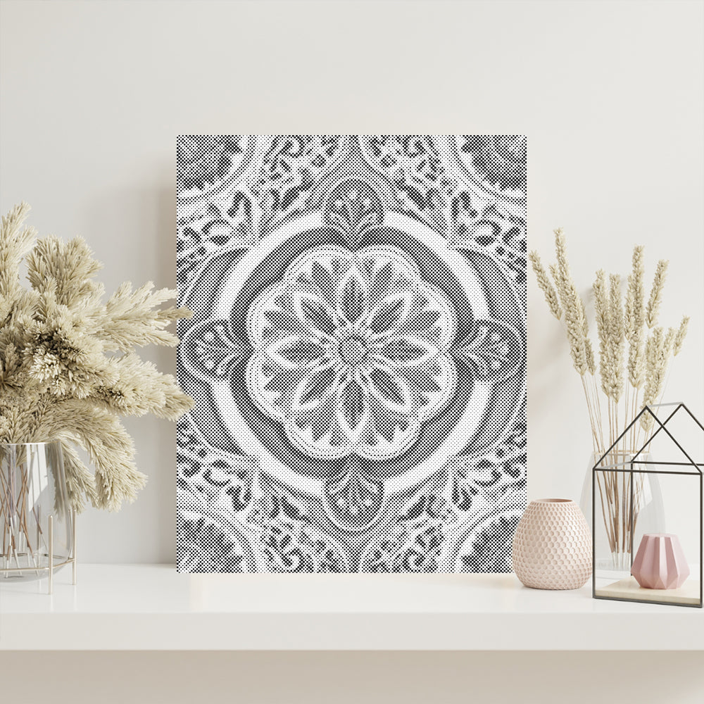 Mandala vert doré - Peinture à points