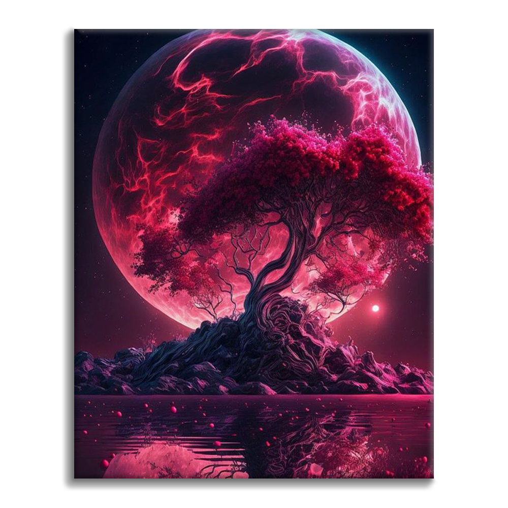 Arbres au clair de lune – Peinture par numéros