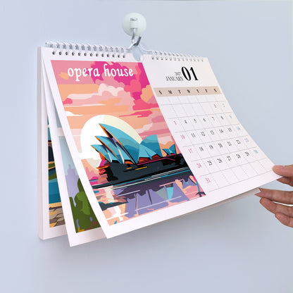 Édition Monuments Célèbres – Calendrier de Bureau 2027 à Peindre par Numéros