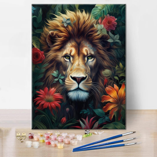 Feuillage et fureur du lion - Peinture par numéros