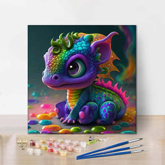 Petit dragon mignon – Peinture par numéros