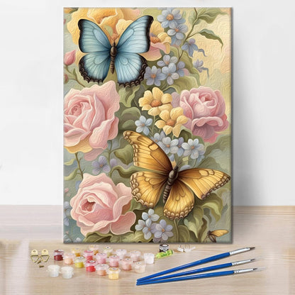 Fleurs Papillons - Peinture par numéros