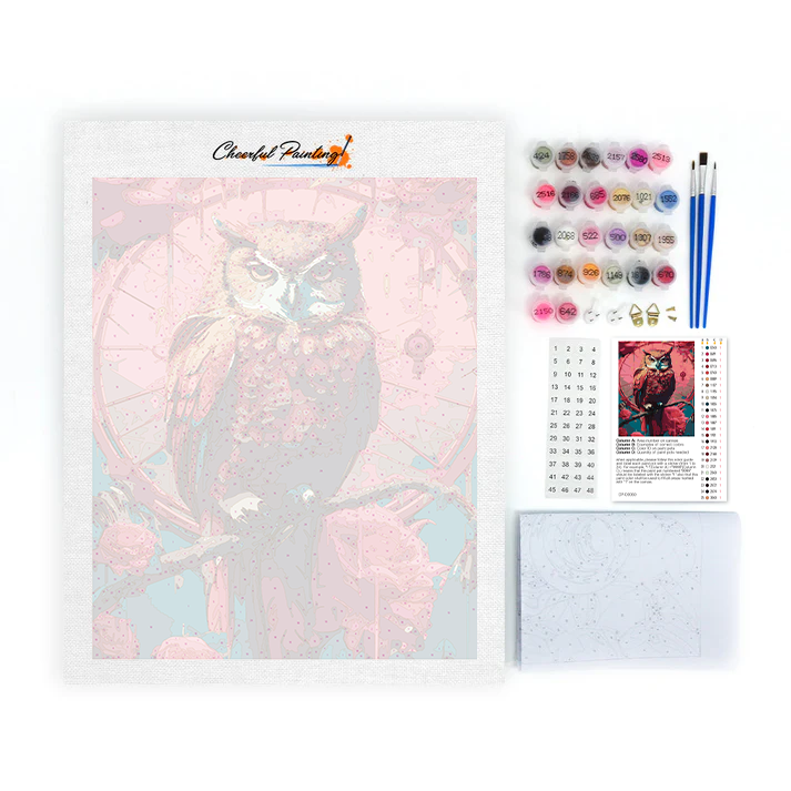 Un hibou – Peinture par numéros