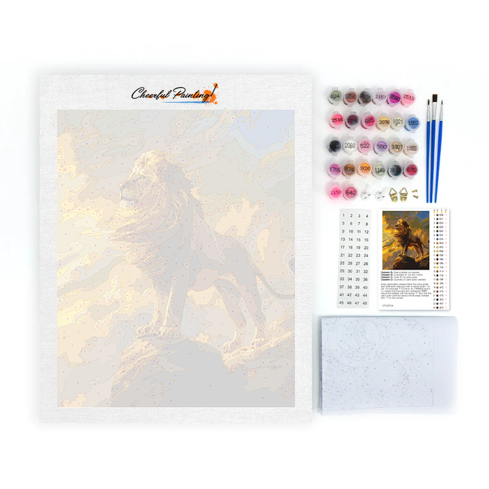 Lion majestueux – Peinture par numéros