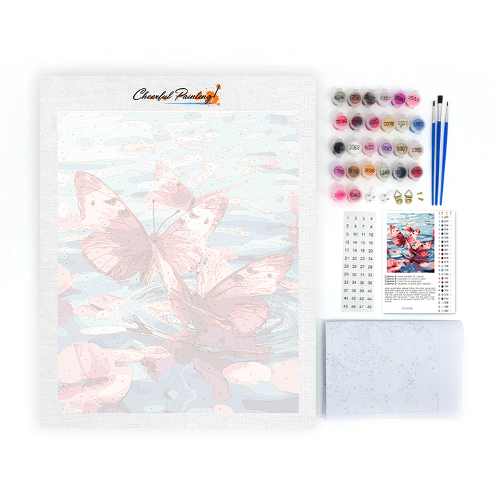 Papillon rose – Peinture par numéros