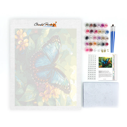 Papillon bleu – Peinture par numéros
