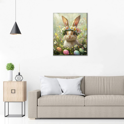 Lapin à la Couronne de Fleurs - Peinture par Numéros