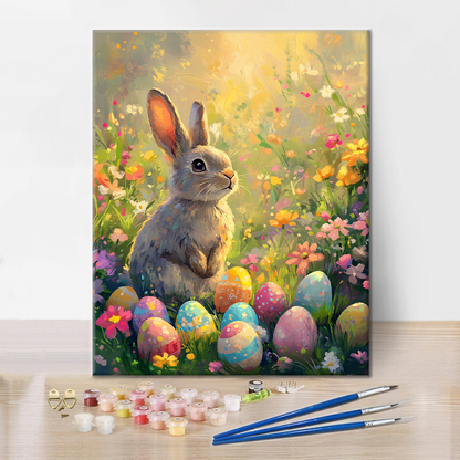 Lapin dans le Jardin - Peinture par Numéros