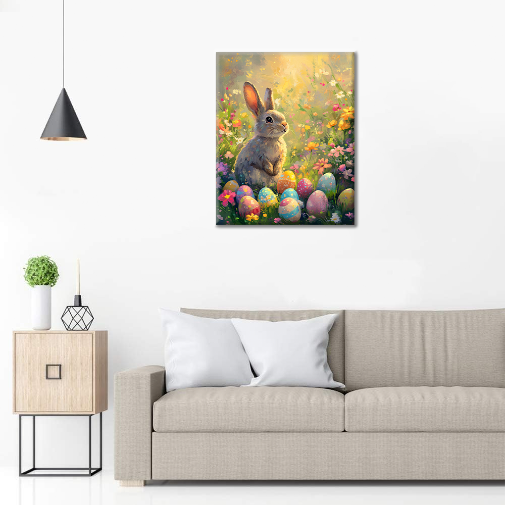 Lapin dans le Jardin - Peinture par Numéros