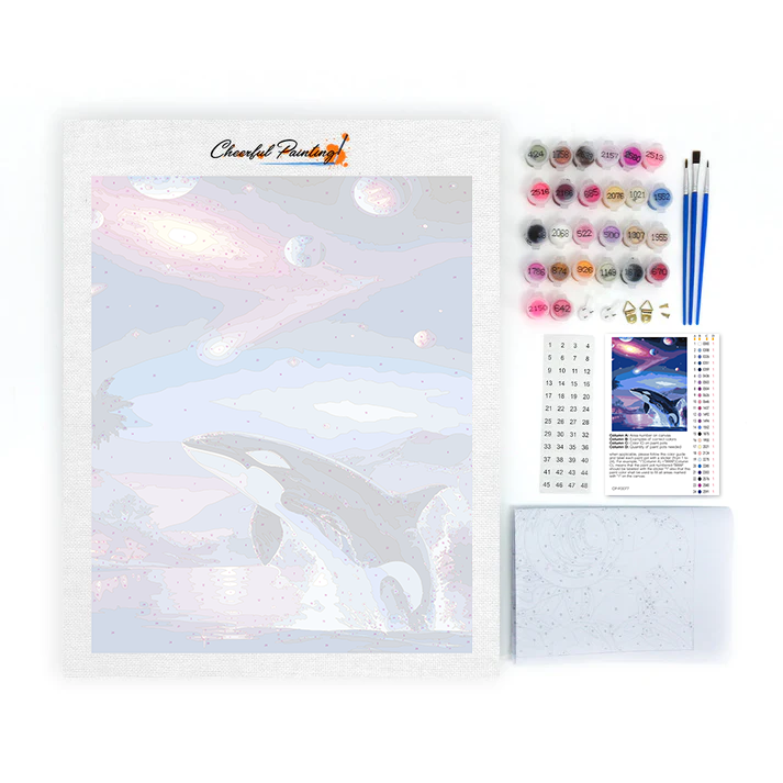 Planète baleine Aurora – Peinture par numéros