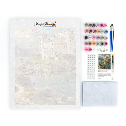 Ancien château sur la mer - Peinture par numéros