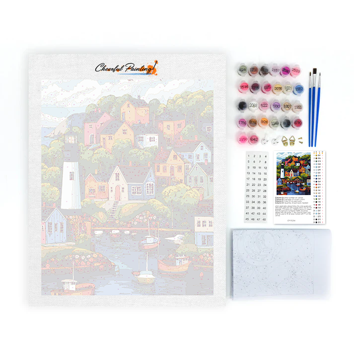 Village coloré – Peinture par numéros