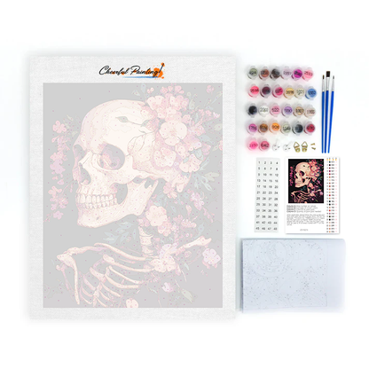 Crâne fleuri – Peinture par numéros