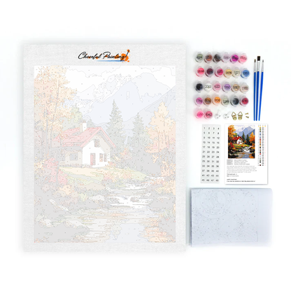 Tranquillité rurale aux teintes d'automne - Peinture par numéros