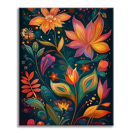 Fleur Totem - Peinture par Numéros