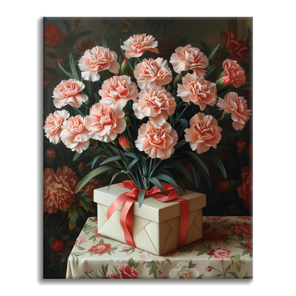 Œillet et cadeau – Peinture par numéros