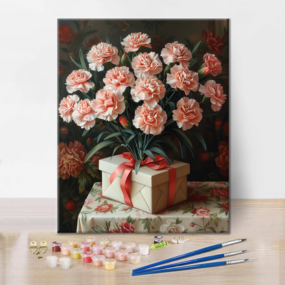 Œillet et cadeau – Peinture par numéros