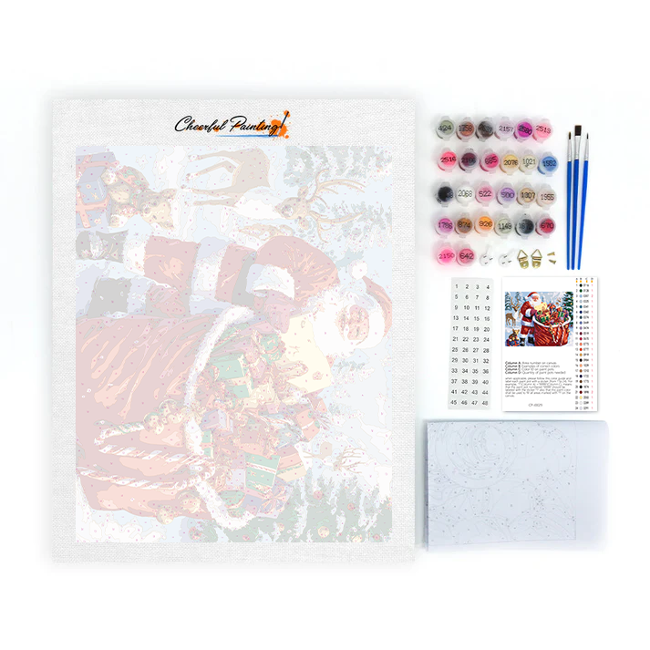 Sac cadeau du Père Noël – Peinture par numéros