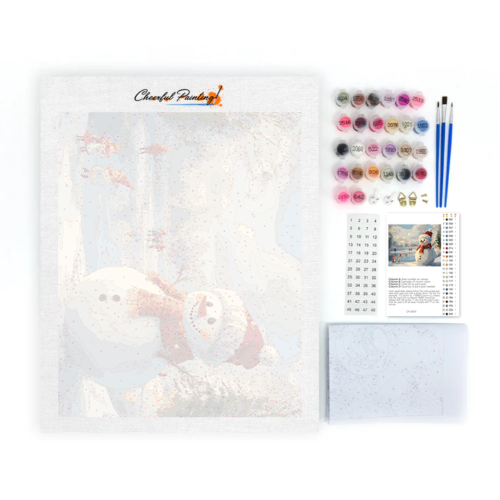 Bonhomme de neige de Noël – Peinture par numéros