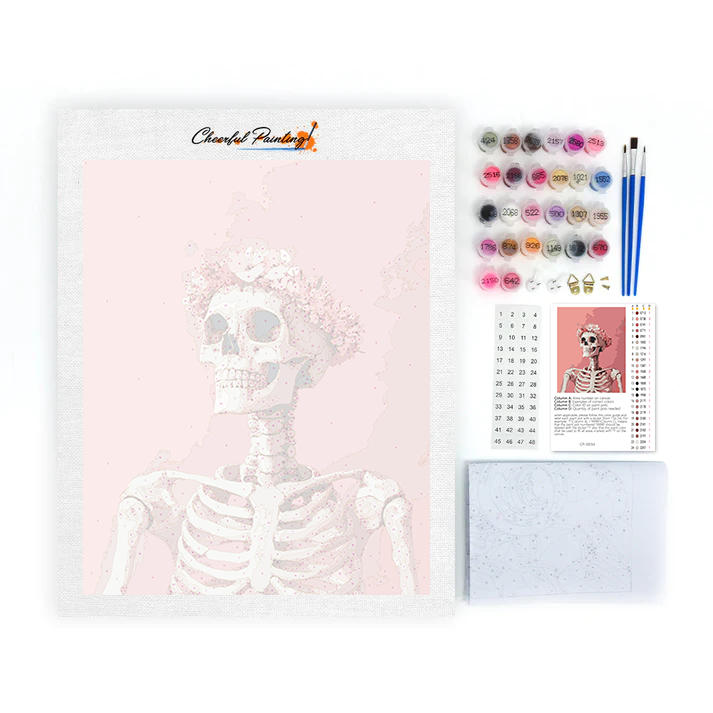 Fleur et Crâne – Peinture par numéros