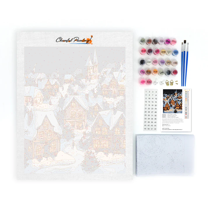 Kit de peinture vintage hivernale par numéros pour adulte Kit de peinture vintage hivernale par numéros pour adulte