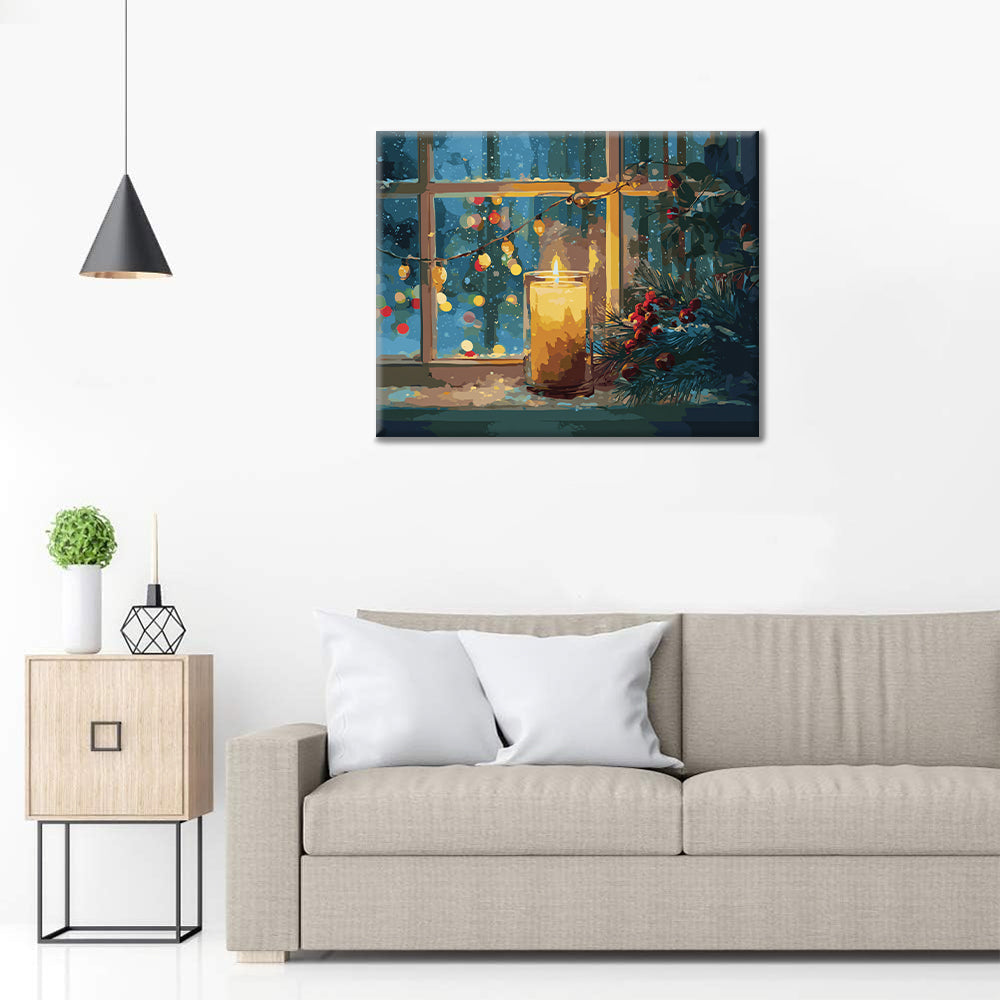 Lueur des bougies de Noël – Peinture par numéros