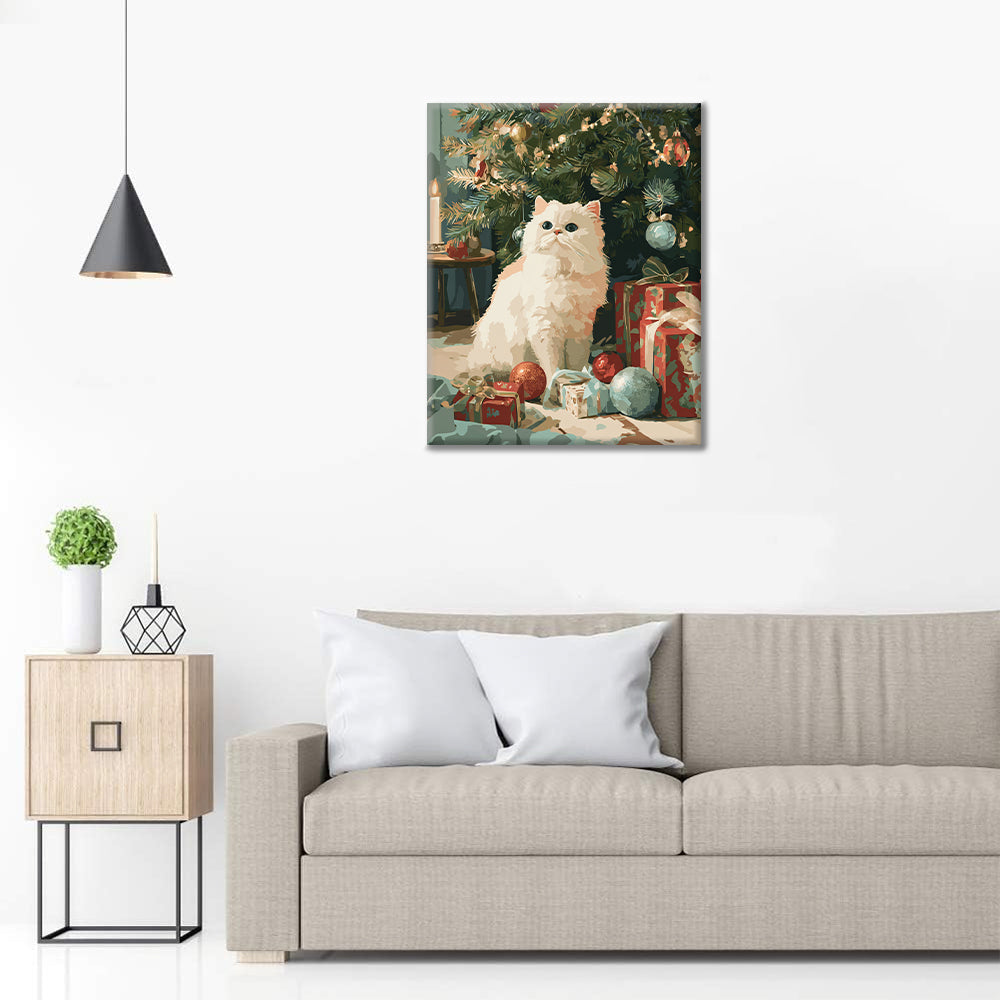 Chat de Noël – Peinture par numéros