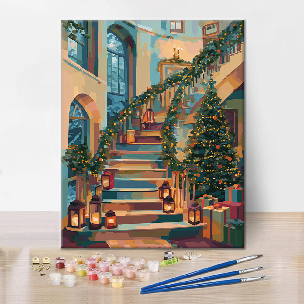 Chalet de Noël – Peinture par numéros