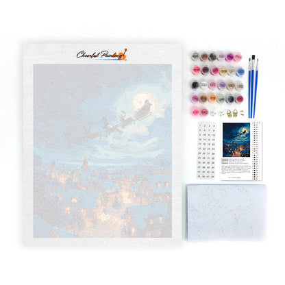 Père Noël distribuant des cadeaux – Peinture par numéros