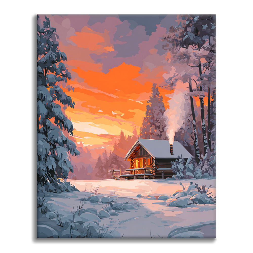 Cabane d’hiver – Peinture par numéros