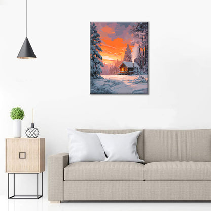 Cabane d’hiver – Peinture par numéros