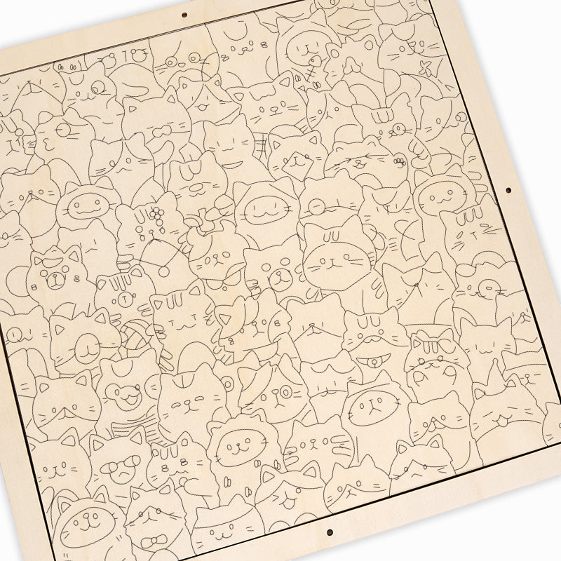 Petits Chatons - Puzzle en bois à colorier