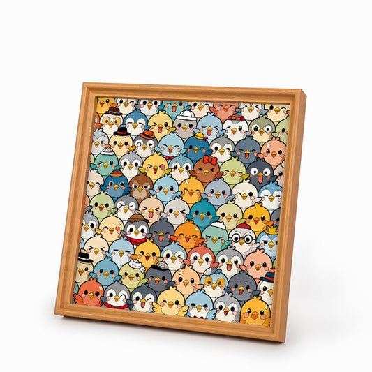 Petits Oiseaux - Puzzle en bois à colorier