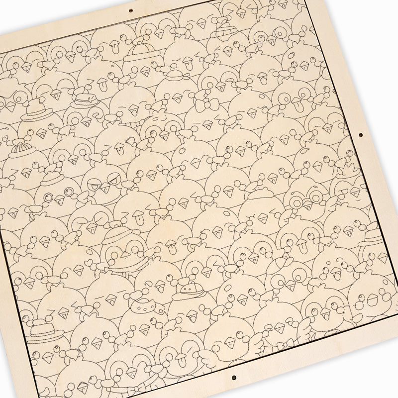 Petits Oiseaux - Puzzle en bois à colorier