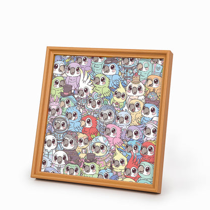 Perruche - Puzzle en bois à colorier