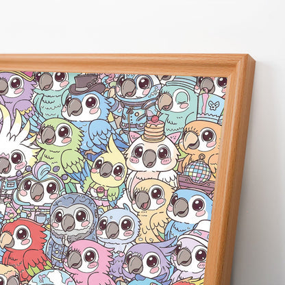 Perruche - Puzzle en bois à colorier