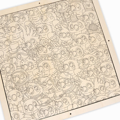 Perruche - Puzzle en bois à colorier