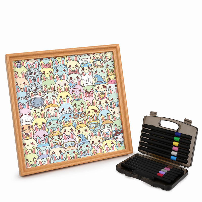 Lapin - Puzzle en bois à colorier