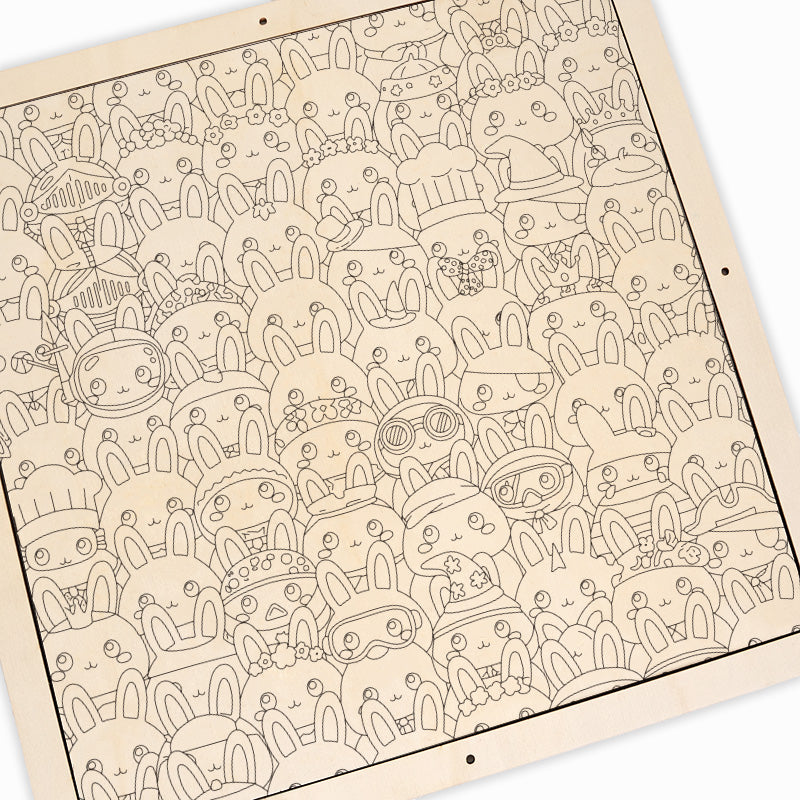 Lapin - Puzzle en bois à colorier