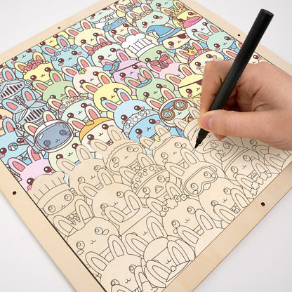 Lapin - Puzzle en bois à colorier