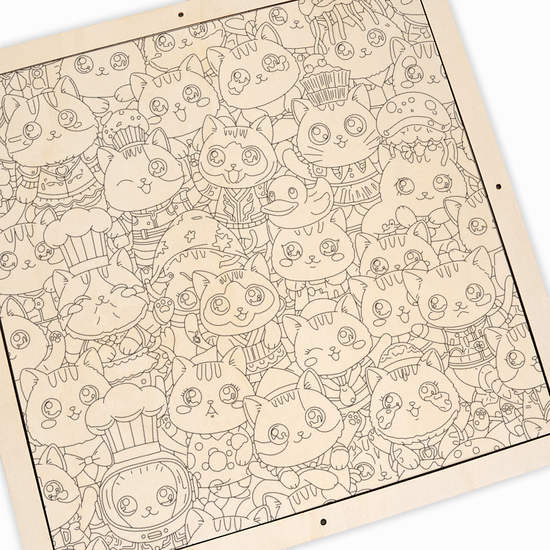 Chat I - Puzzle en bois à colorier