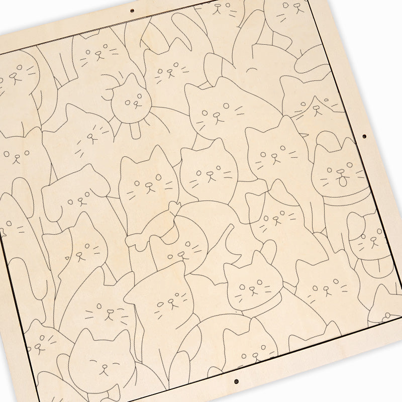 Chats II - Puzzle en bois à colorier