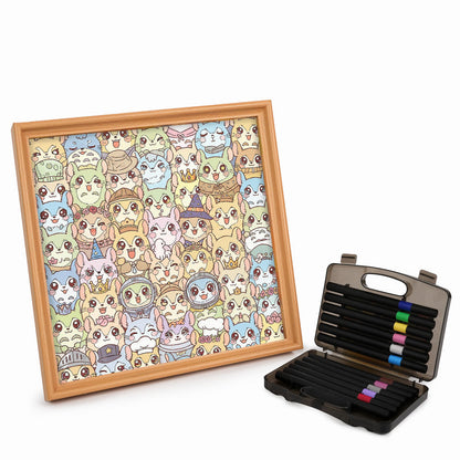 Chinchilla - Puzzle en bois à colorier