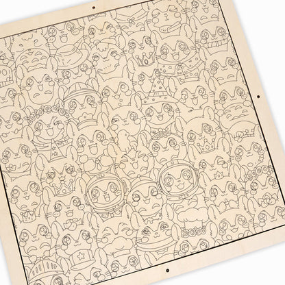 Chinchilla - Puzzle en bois à colorier