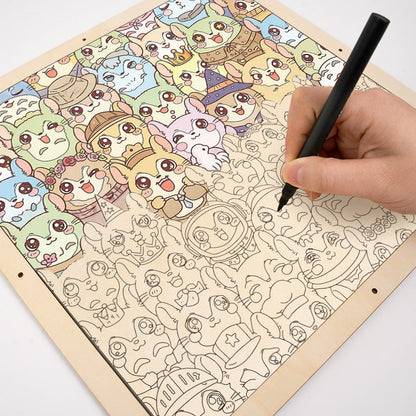 Chinchilla - Puzzle en bois à colorier