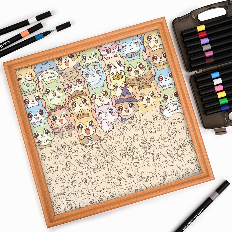 Chinchilla - Puzzle en bois à colorier