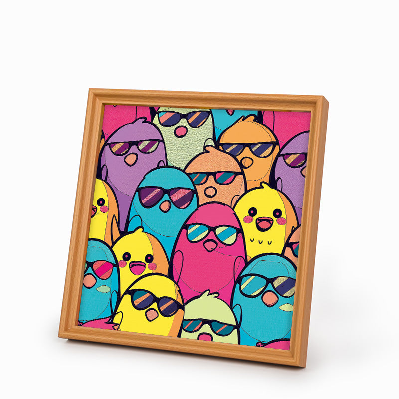 Oiseaux sympas - Puzzle en bois à colorier