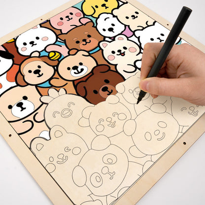 Compagnons de la forêt - Puzzle en bois à colorier