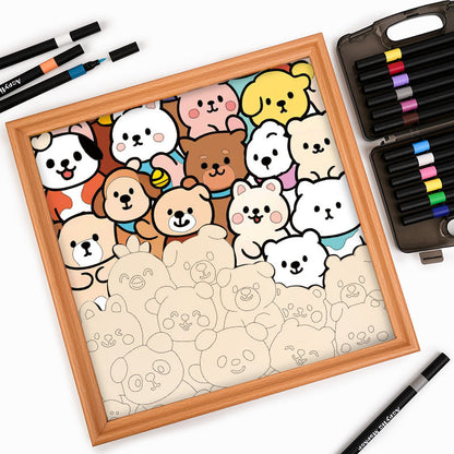 Compagnons de la forêt - Puzzle en bois à colorier