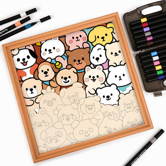 Compagnons de la forêt - Puzzle en bois à colorier